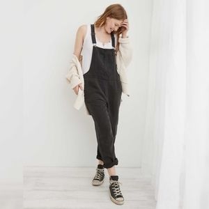 Soft Black Aerie Twill Overalls 🖤